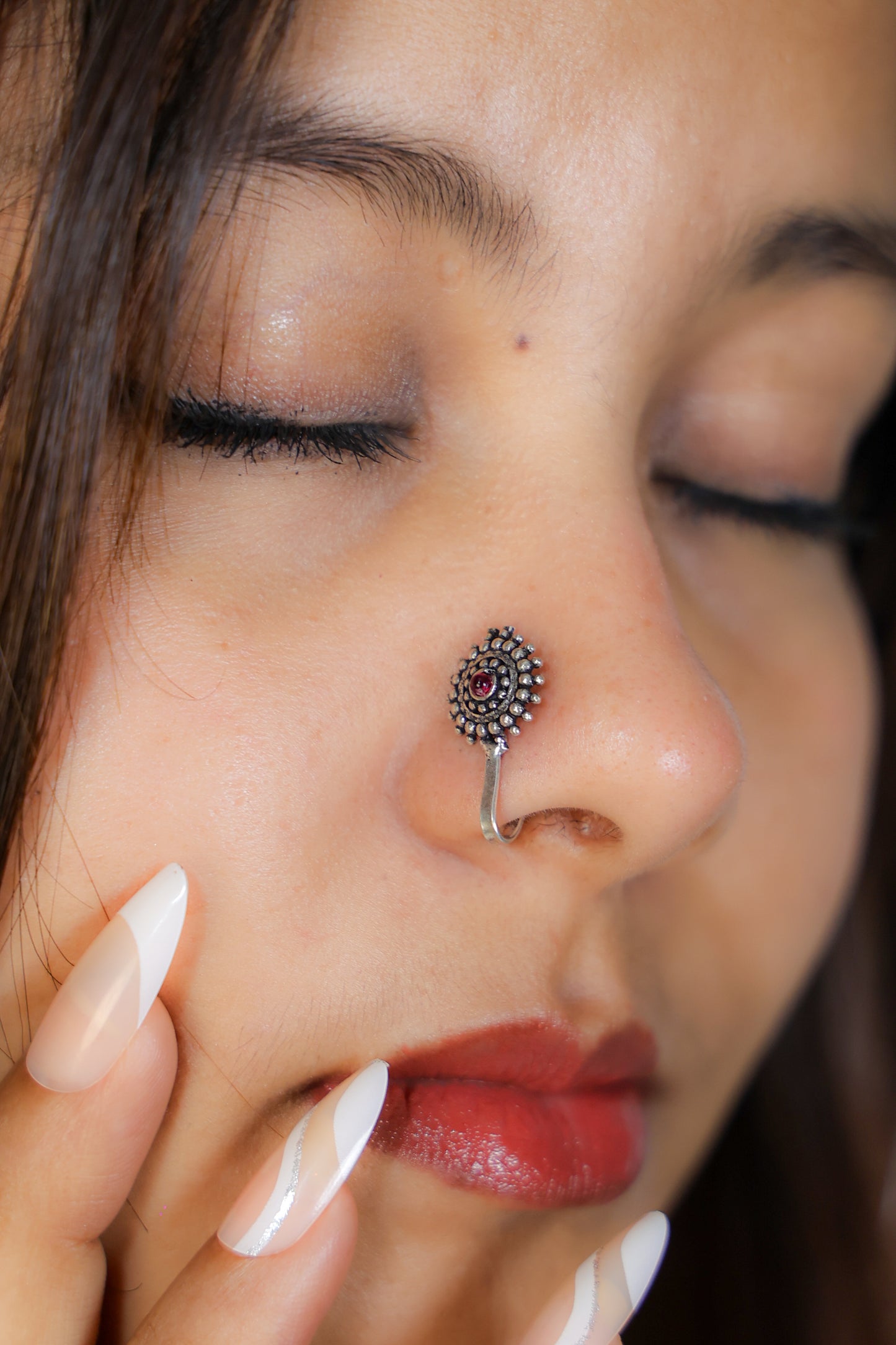 Aarunya Nath-Piercing Free: Clip On,Fully Adjustable,Comfort Fit,Free Sized