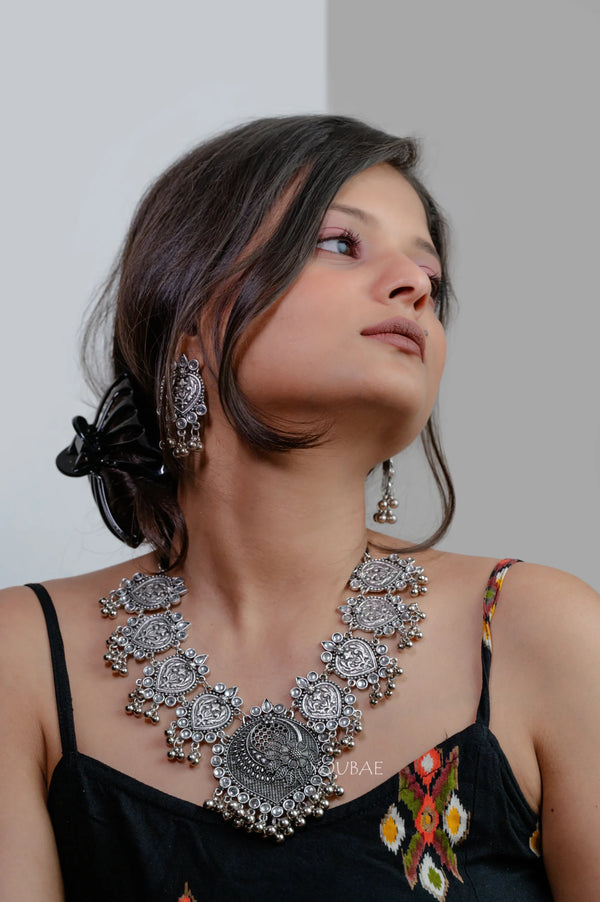 Alala Oxidised Neckpiece Set