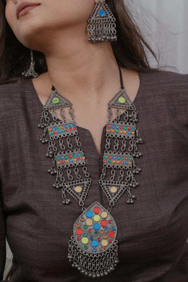 Araz Oxidised Neckpiece Set