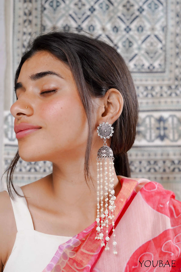 Vasudha Pearl Jhallar Jhumka