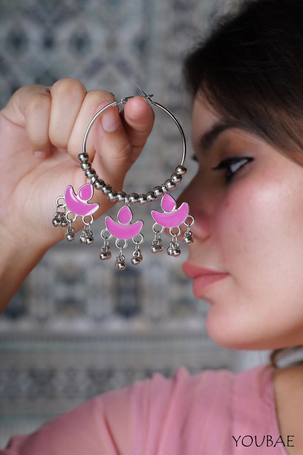 Gulabi Chand Hoop Earrings