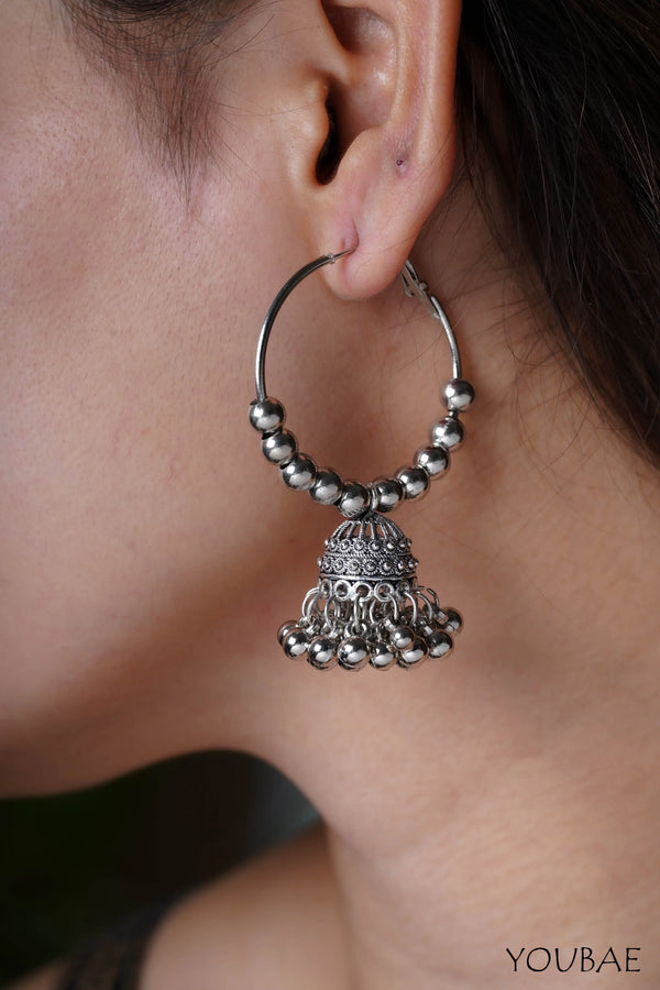 Timeless Silver Jhumki Hoops