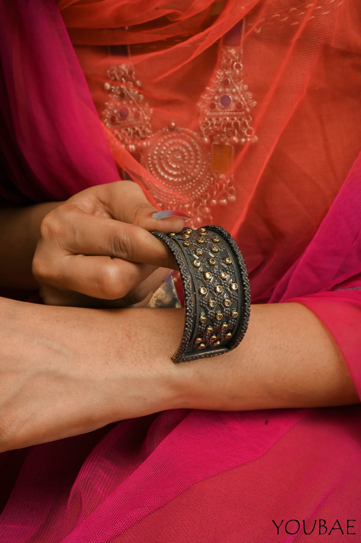 Talika Oxidised Kada Bracelet