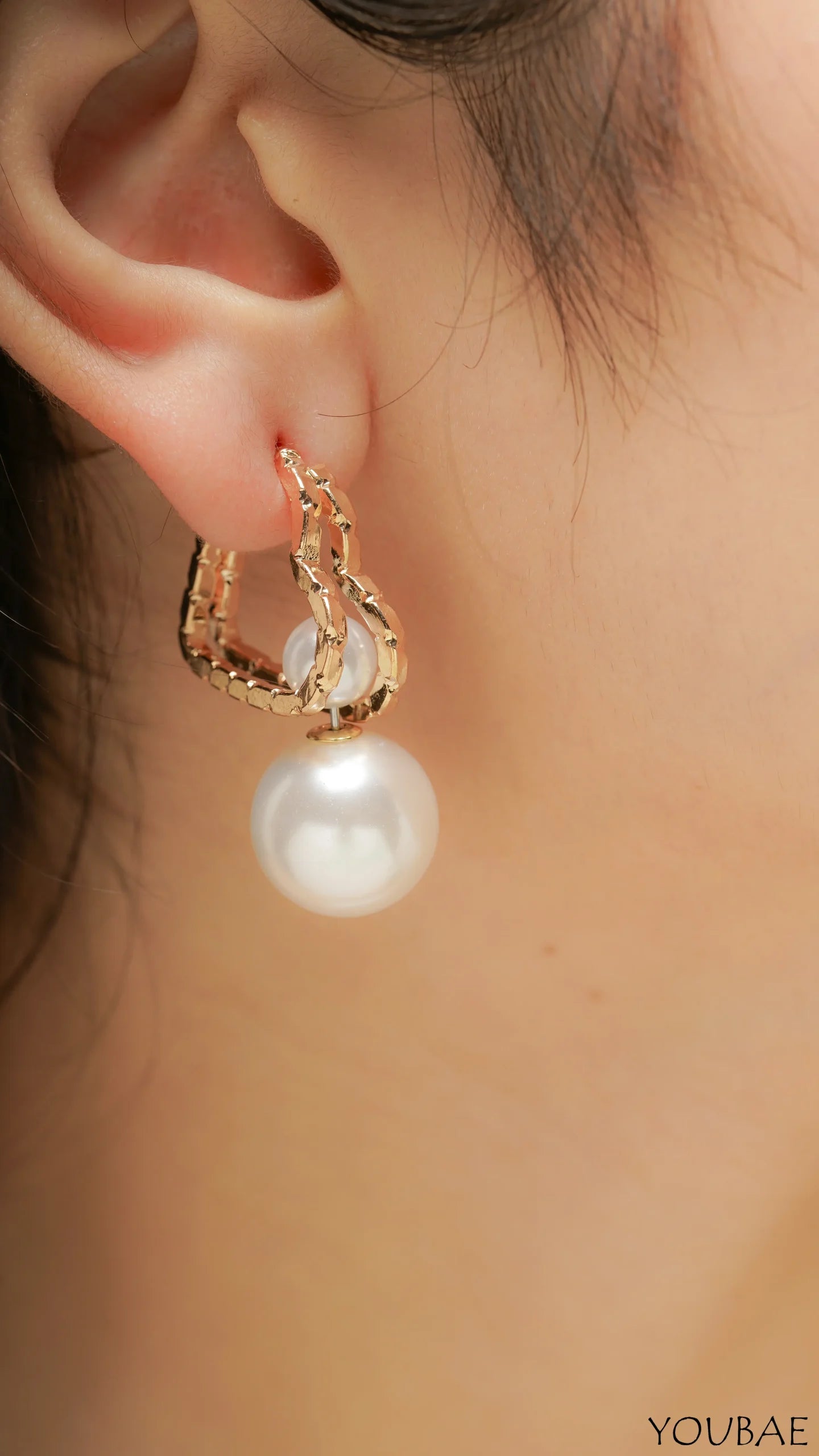 Five in One Dainty Heart and Pearl Earrings