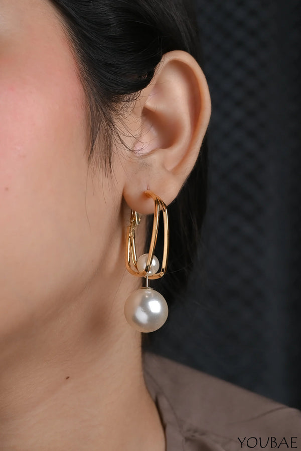Five in one Square Gold Hoop and Stud Combo