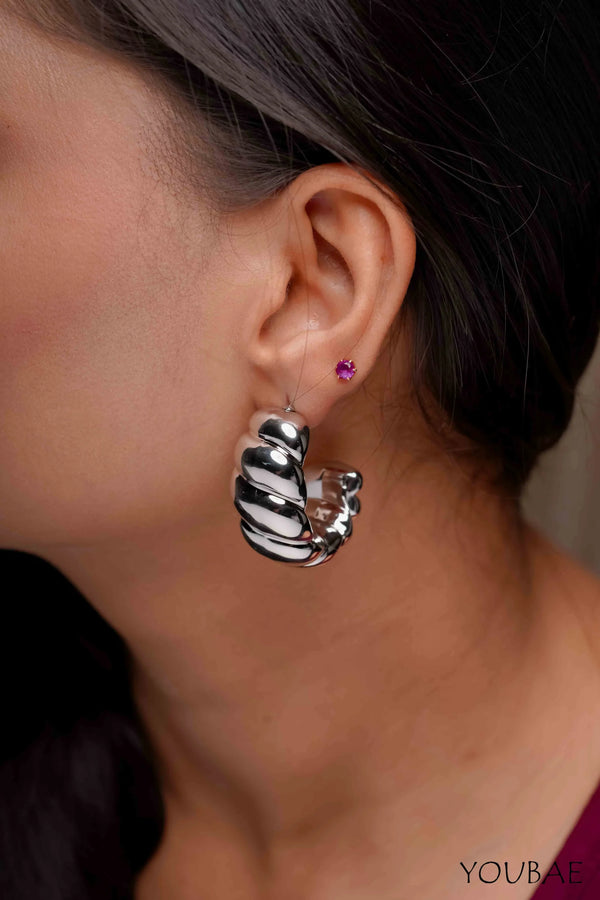 Irinu Silver Chunky Hoops