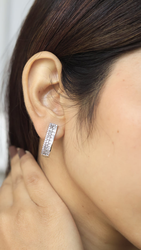 Elma Invisible Stone Setting AD Earrings
