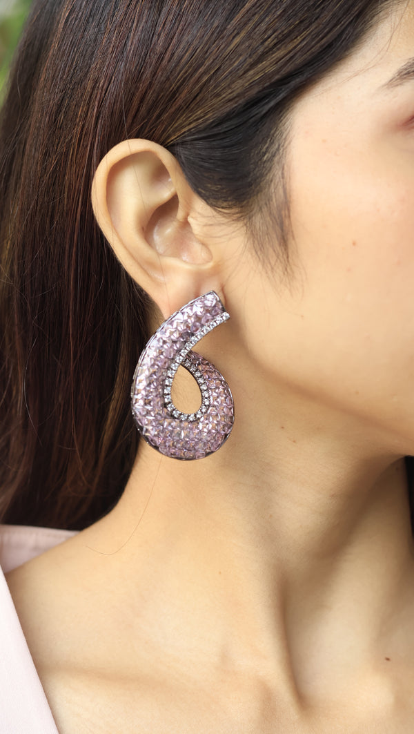 Una Invisible Stone Setting AD Earrings