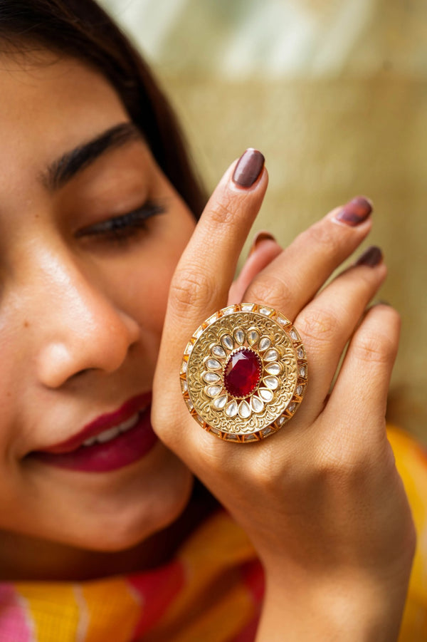 Rakavi Gold Plated Fusion Adjustable Ring