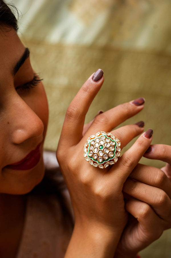 Rikith Kundan Adjustable Ring