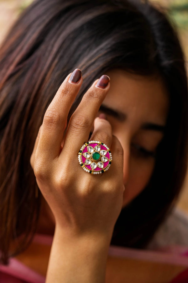 Sanija Gold Plated Fusion Adjustable Ring