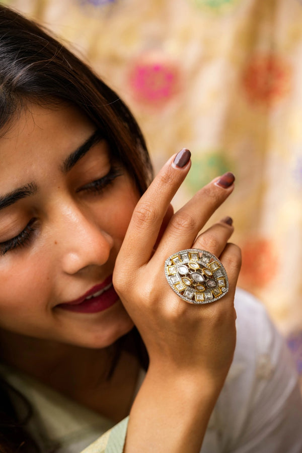 Madhuja Gold Plated Fusion Adjustable Ring