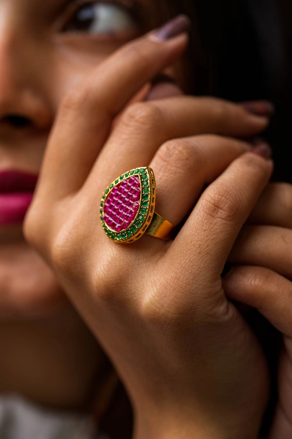 Warhi Gold Plated Fusion Adjustable Ring