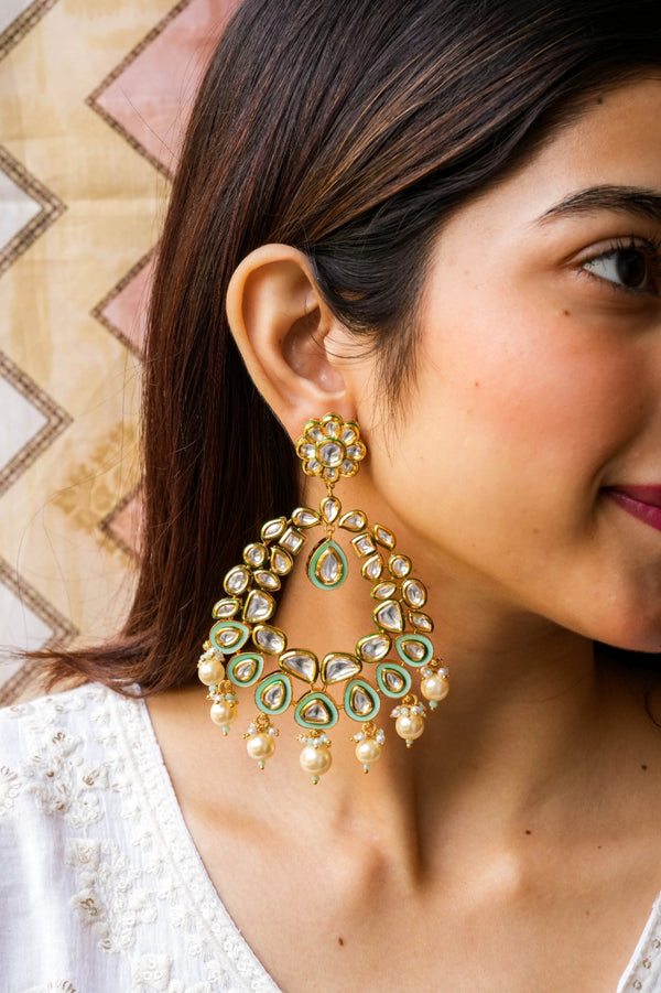 Tahira Kundan Gold Plated Fusion Earrings