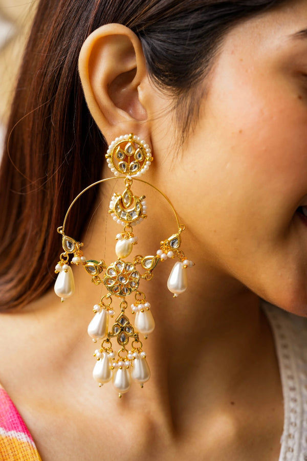 Falguni Kundan Gold Plated Fusion Earrings