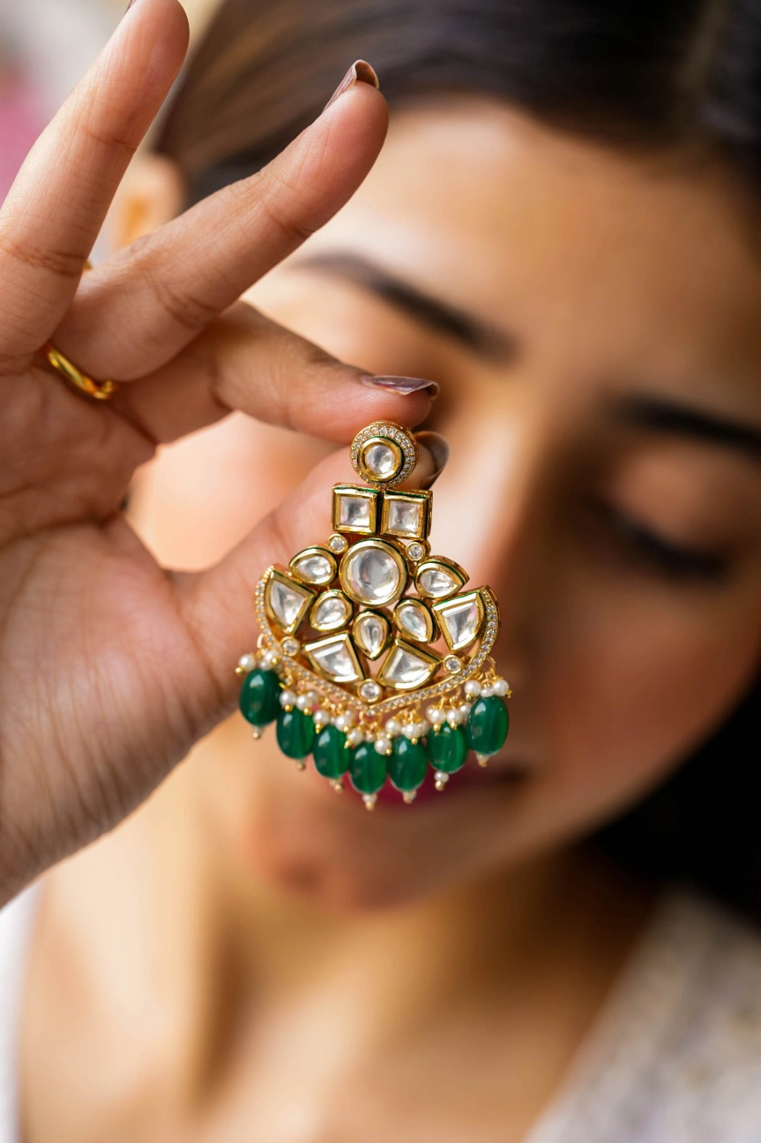 Vamika Kundan Gold Plated Fusion Earrings
