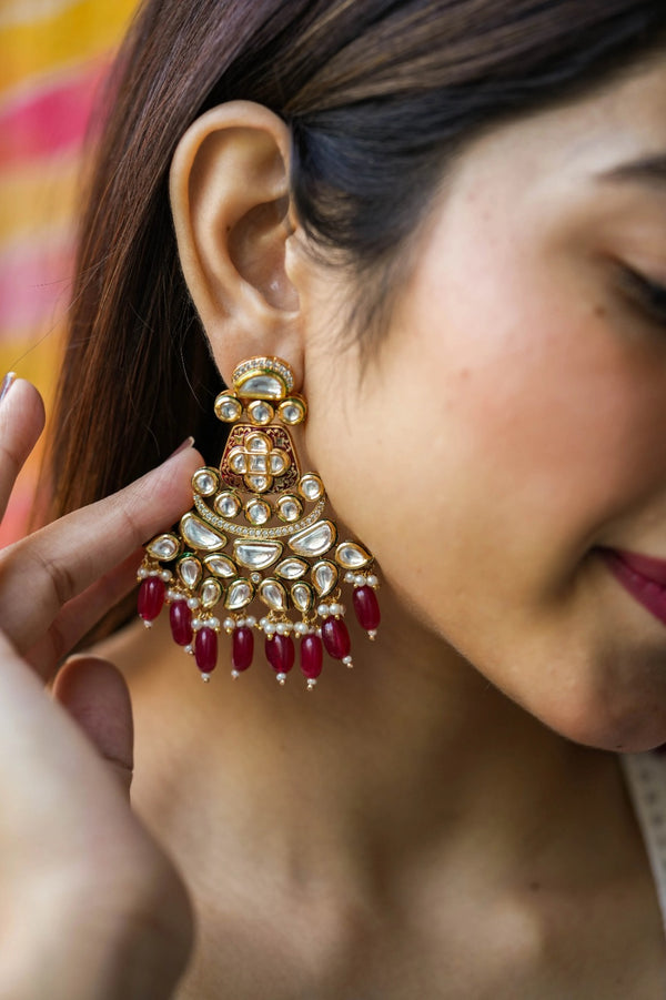 Masuma Kundan Gold Plated Fusion Earrings