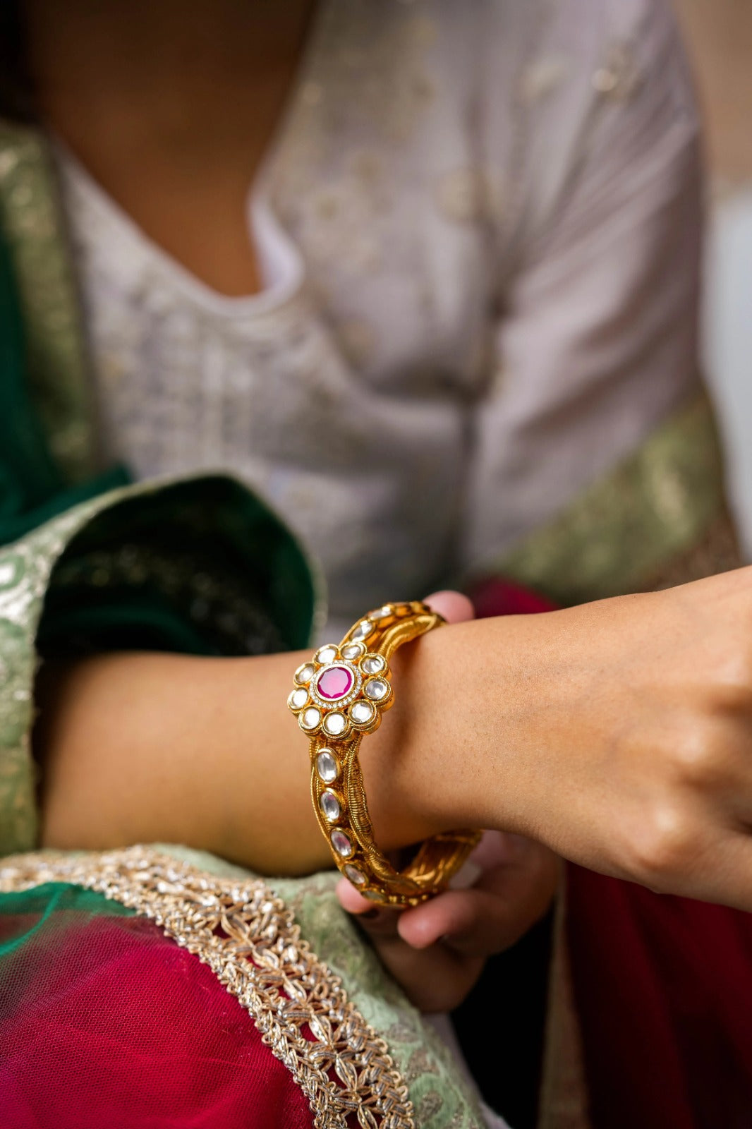 Anvika Gold Plated Kundan Bracelet