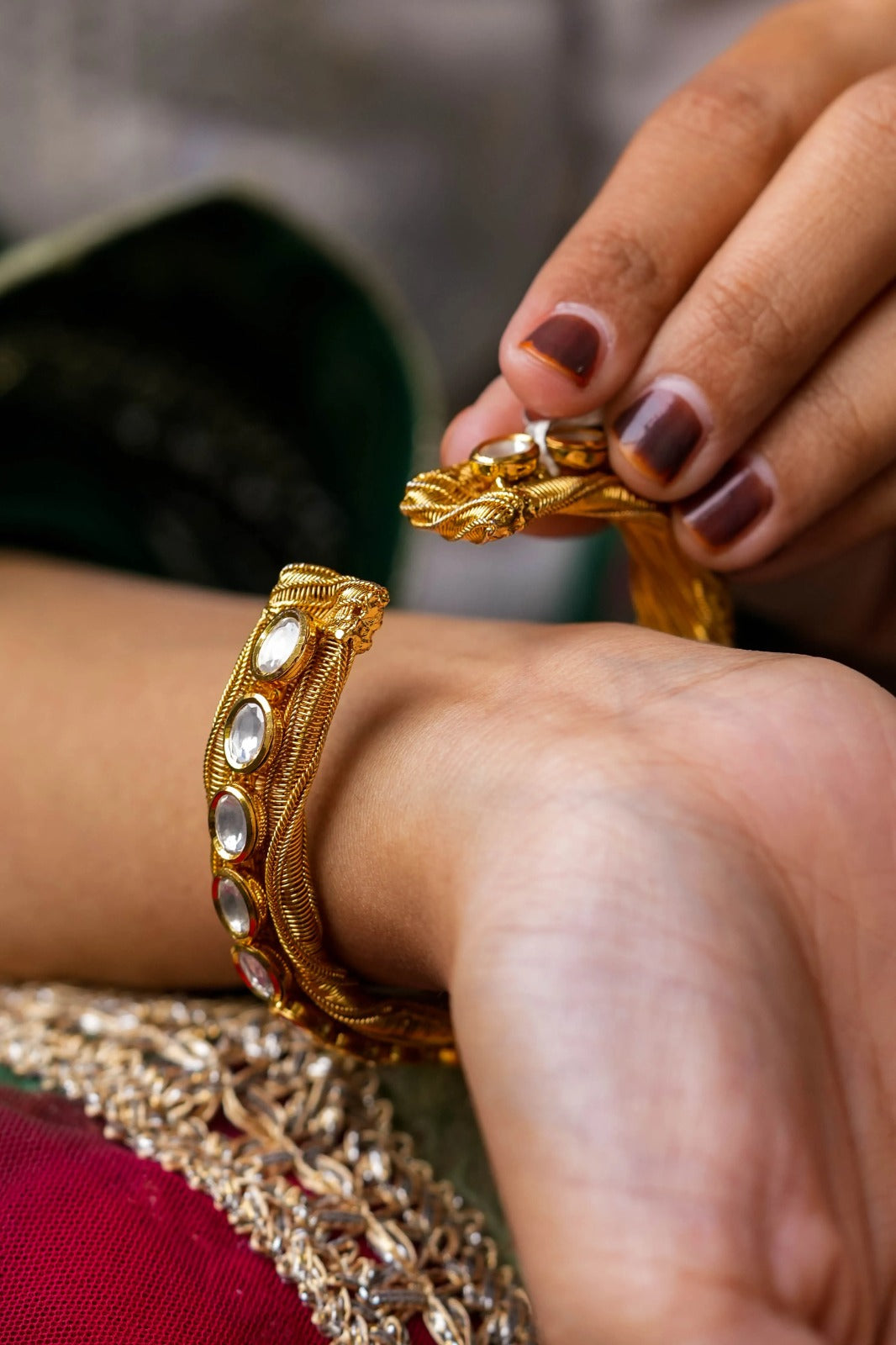 Anvika Gold Plated Kundan Bracelet