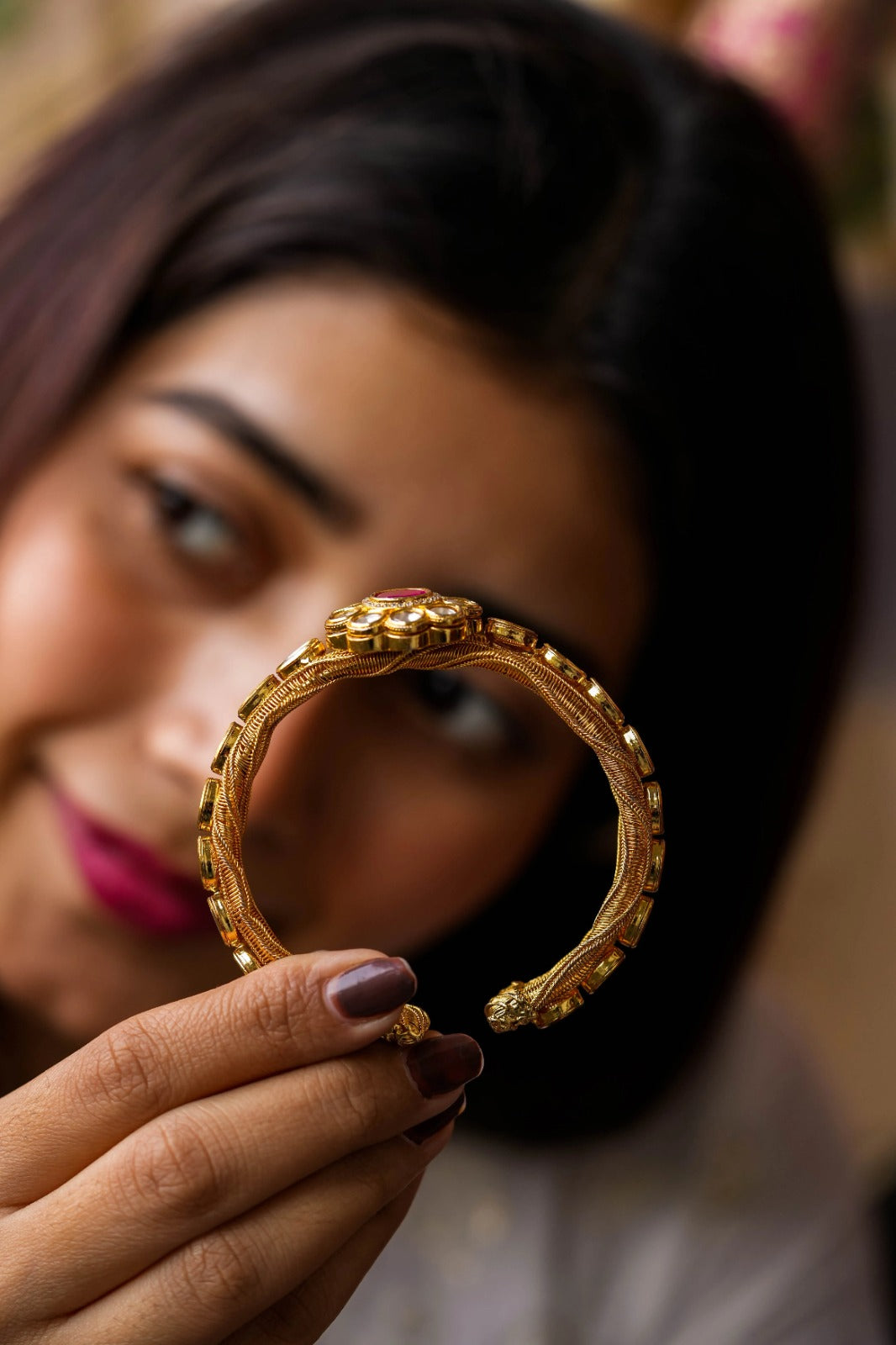 Anvika Gold Plated Kundan Bracelet