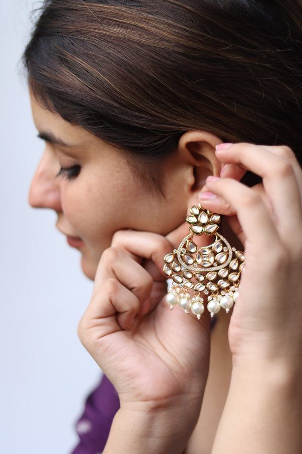 Ilya Gold Plated Kundan Earrings