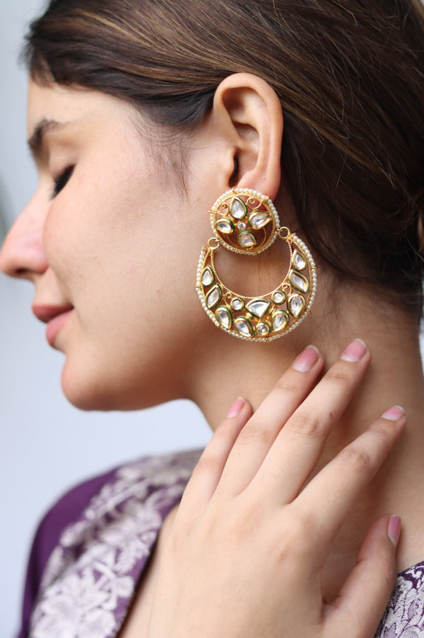 Zalak Gold Plated Kundan Earrings