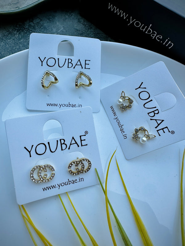 Elegant Sync (Combo of 3 Earrings)