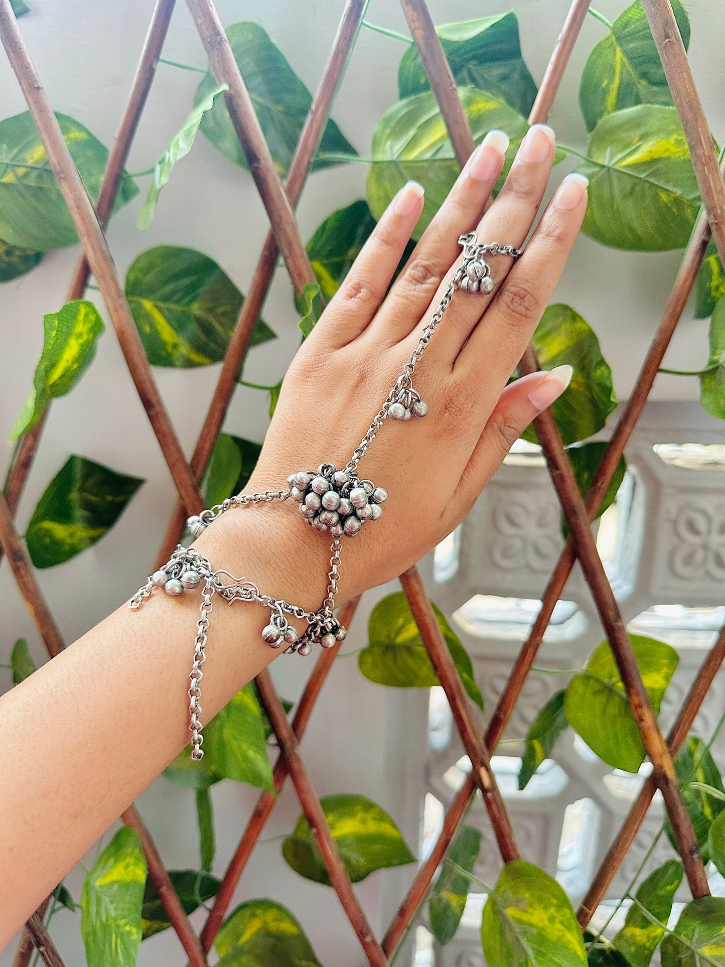 2 in 1 Swara Adjustable Haath Phool - Single
