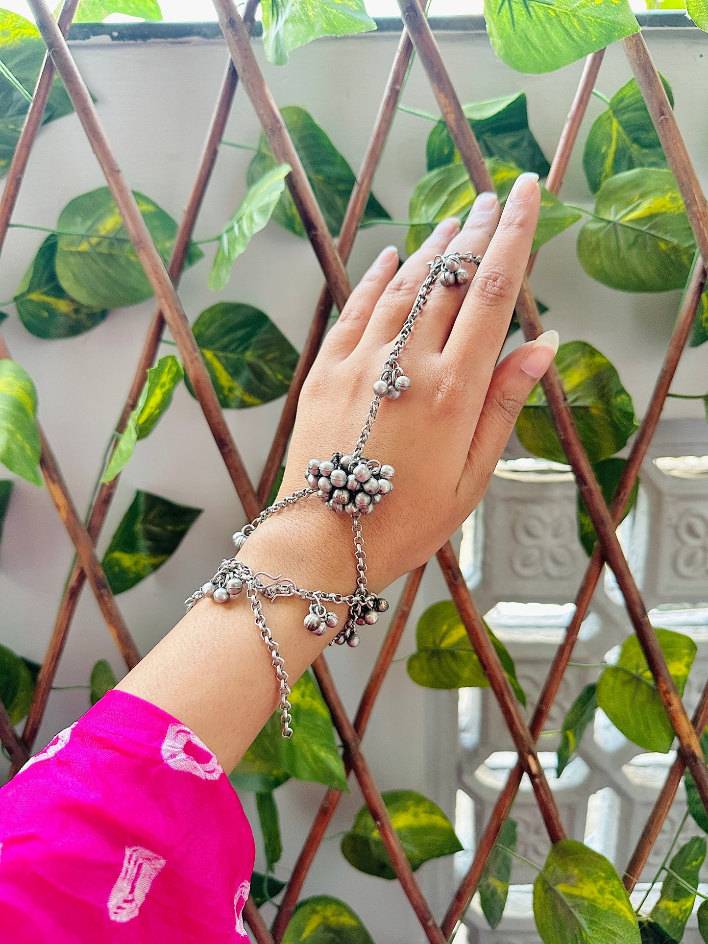 2 in 1 Swara Adjustable Haath Phool - Single