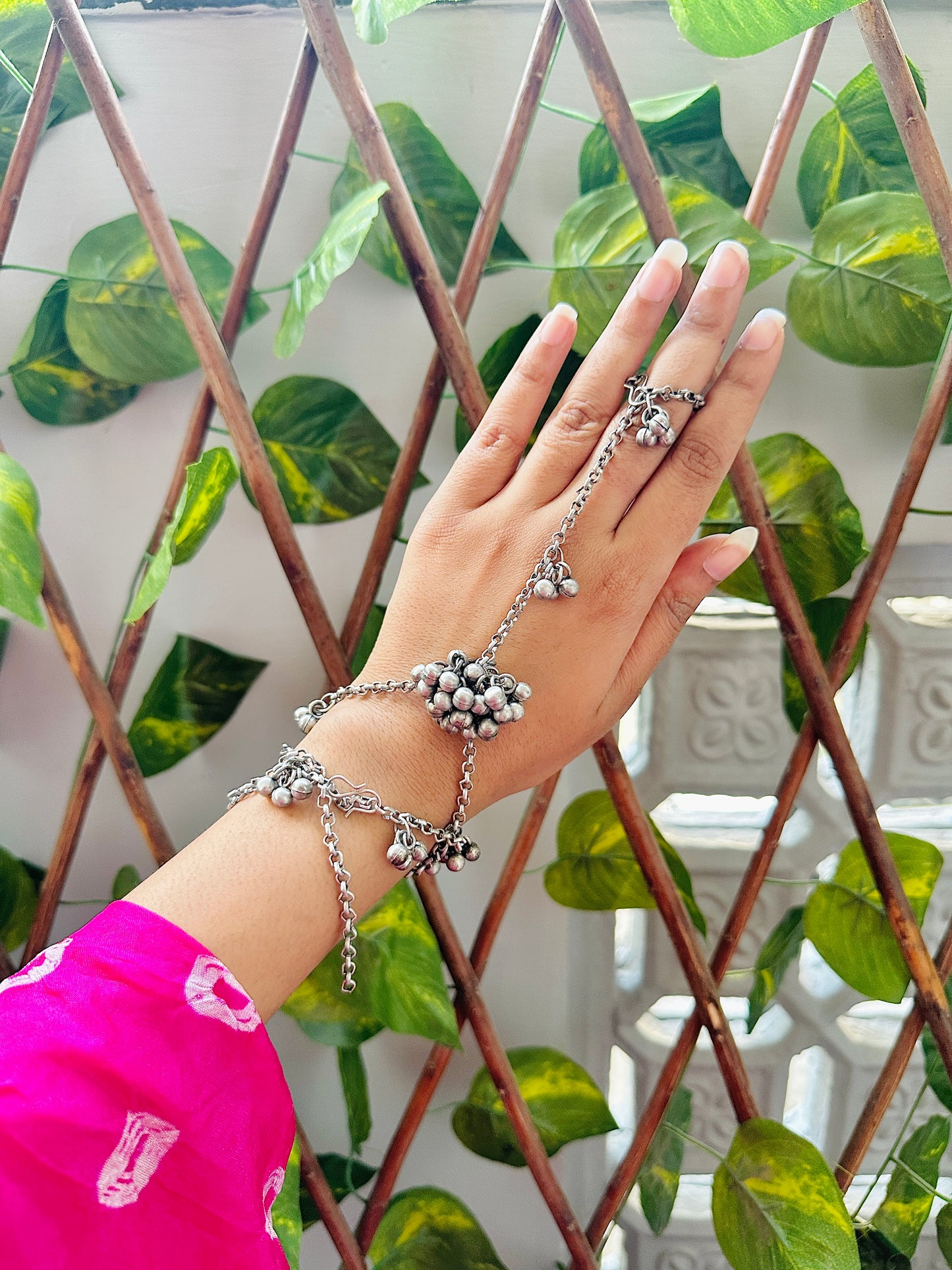 2 in 1 Swara Adjustable Haath Phool - Single