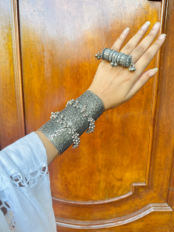 Nisreen Oxidised Cuff Bracelet